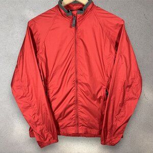 Lands’ End Windbreaker Jacket Womens Small Red Lightweight Zip Up Pockets Active